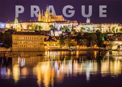 Prague city night