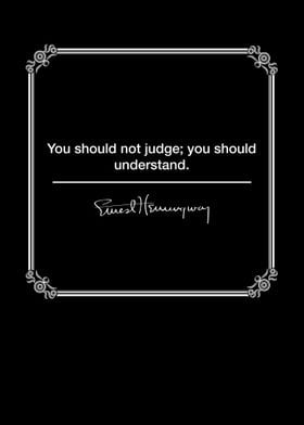You should not judge