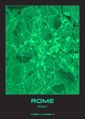 Rome Italy Synthwave Map