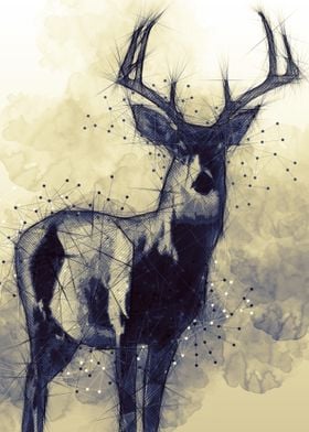 Deer sketch painting