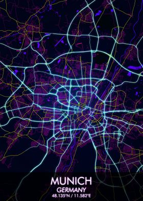 Munich Munchen Stadt Map