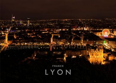 Lyon city night