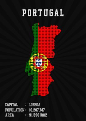 Portugal Flag Map