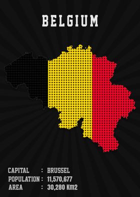 Belgium Flag Map