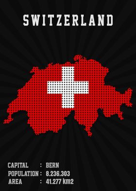 Switzerland Flag Map