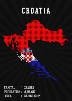 Croatia Flag Map