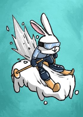 Skiing Bunny Rabbit 2