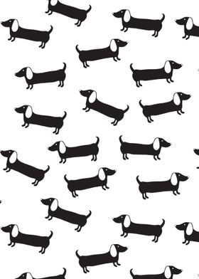 Black dachshund pattern