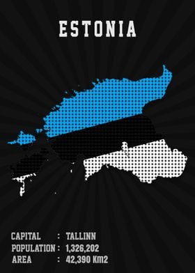 Estonia Flag Map