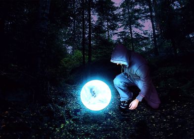 Man and sphere with fairy