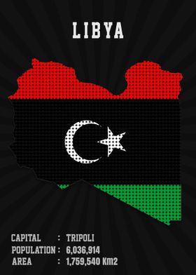 Libya Flag Map