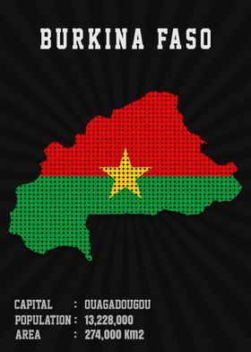 Burkina Faso Flag Map