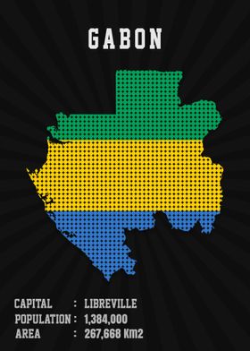 Gabon Flag Map