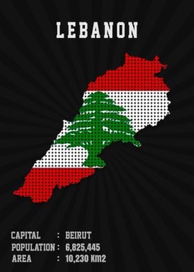 Lebanon Flag Map