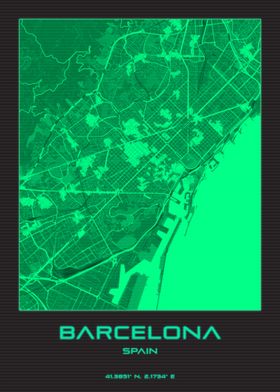 Barcelona Synthwave Map