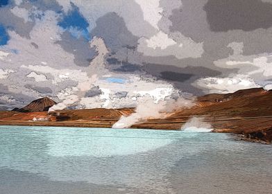Iceland hot waters Myvatn