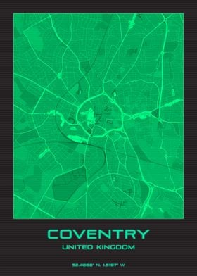 Coventry UK Synthwave Map