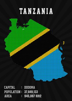 Tanzania Flag Map
