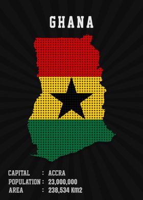 Ghana Flag Map