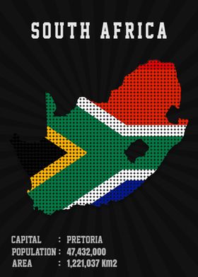 South Africa Flag Map