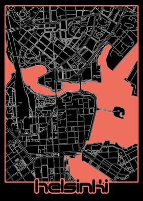 helsinki map black