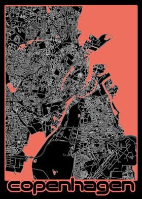 copenhagen map black