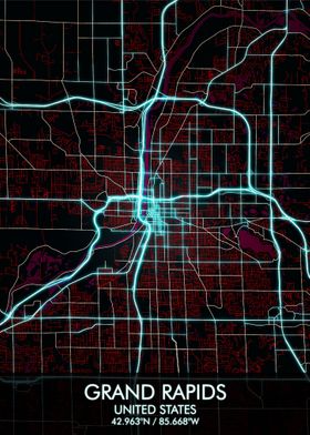 Grand Rapids US City Map