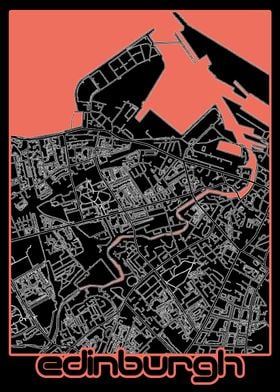 edinburgh map black