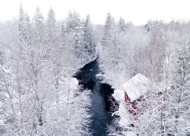 Black River Red Barn