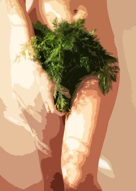 Nude with Herbs