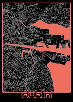 dublin map black