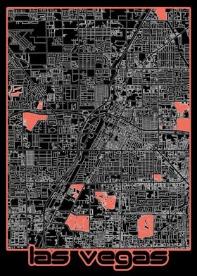 las vegas map black