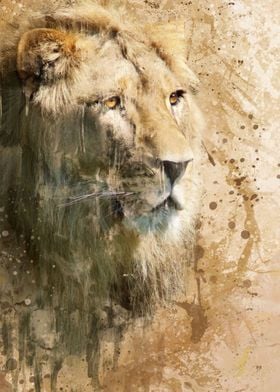 Watercolor Lion 