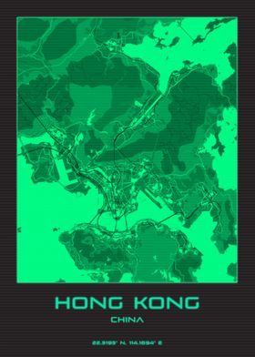 Hong Kong China City Map