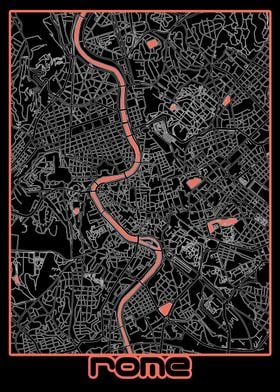 rome map black