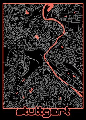 stuttgart map black