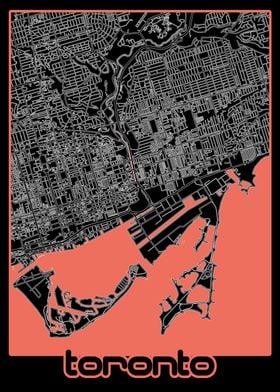 toronto map black