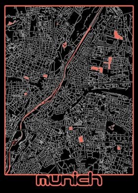 munich map black