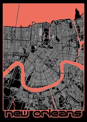 new orleans map black