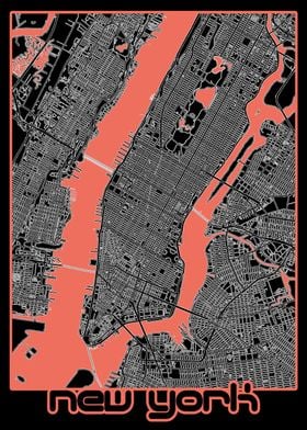 new york map black