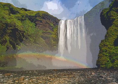Iceland Skgafoss waterfall