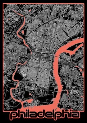 philadelphia map black