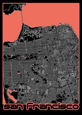 san francisco map black