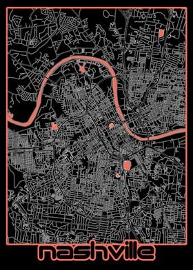 nashville map black