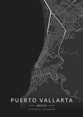 Puerto Vallarta Mexico Poster By Designer Map Art Displate