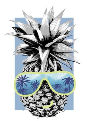 Pineapple with sunglasses