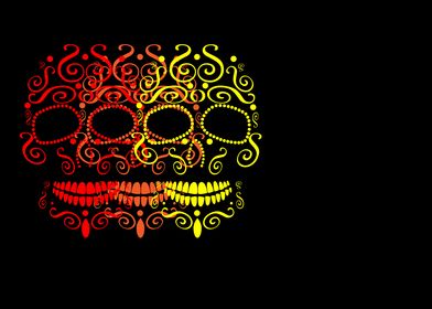 Skulls vector with ornamen