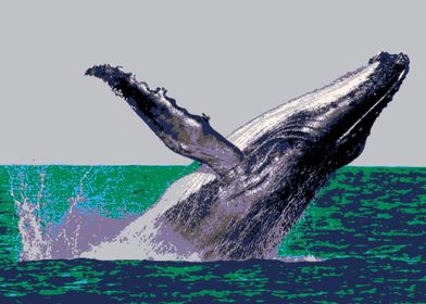 Old School Pixel Whale