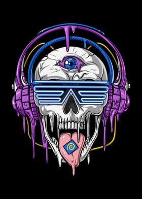 Trippy Psytrance Skull