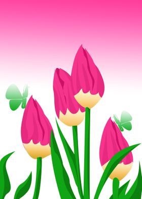 Pink Tulips Flower